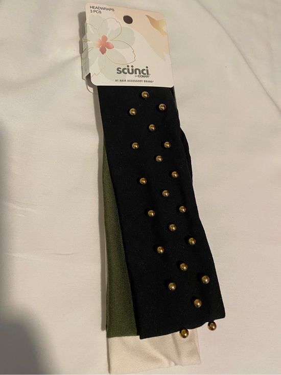 scunci Accessories - scunci 3-Pack Studded Headwraps in Black, Olive & Cream NEW!